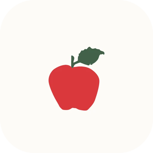 The app icon: MOM’s red apple
