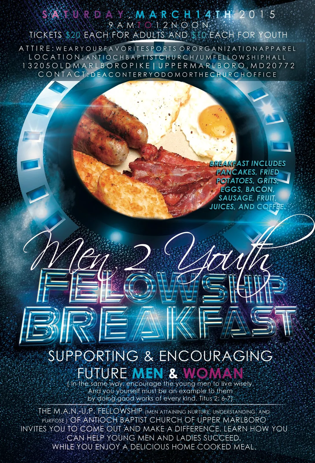Men 2 Youth Fellowship Breakfast, Antioch Baptist Church