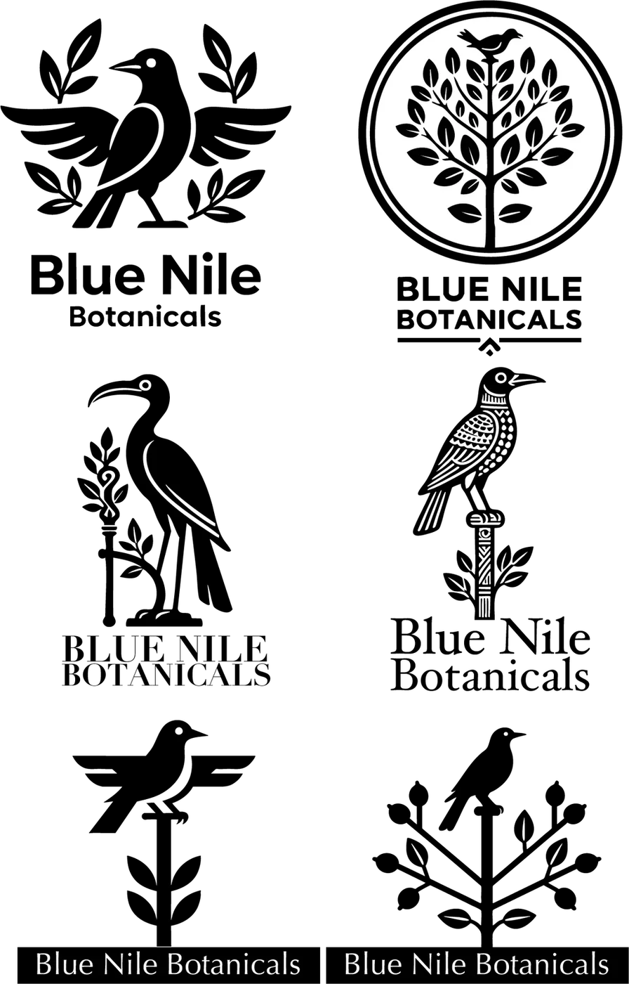Bird and heron marks for Blue Nile Botanicals