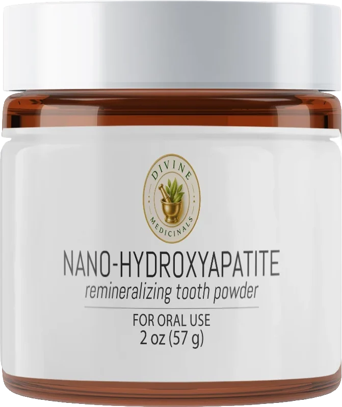 Nano-hydroxyapatite tooth powder jar mockup