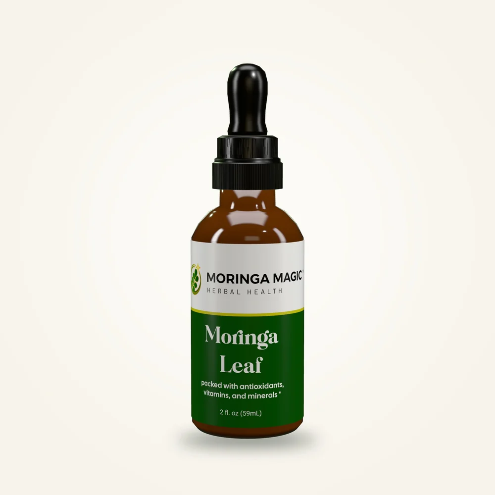 Moringa Leaf Elixir dropper bottle mockup