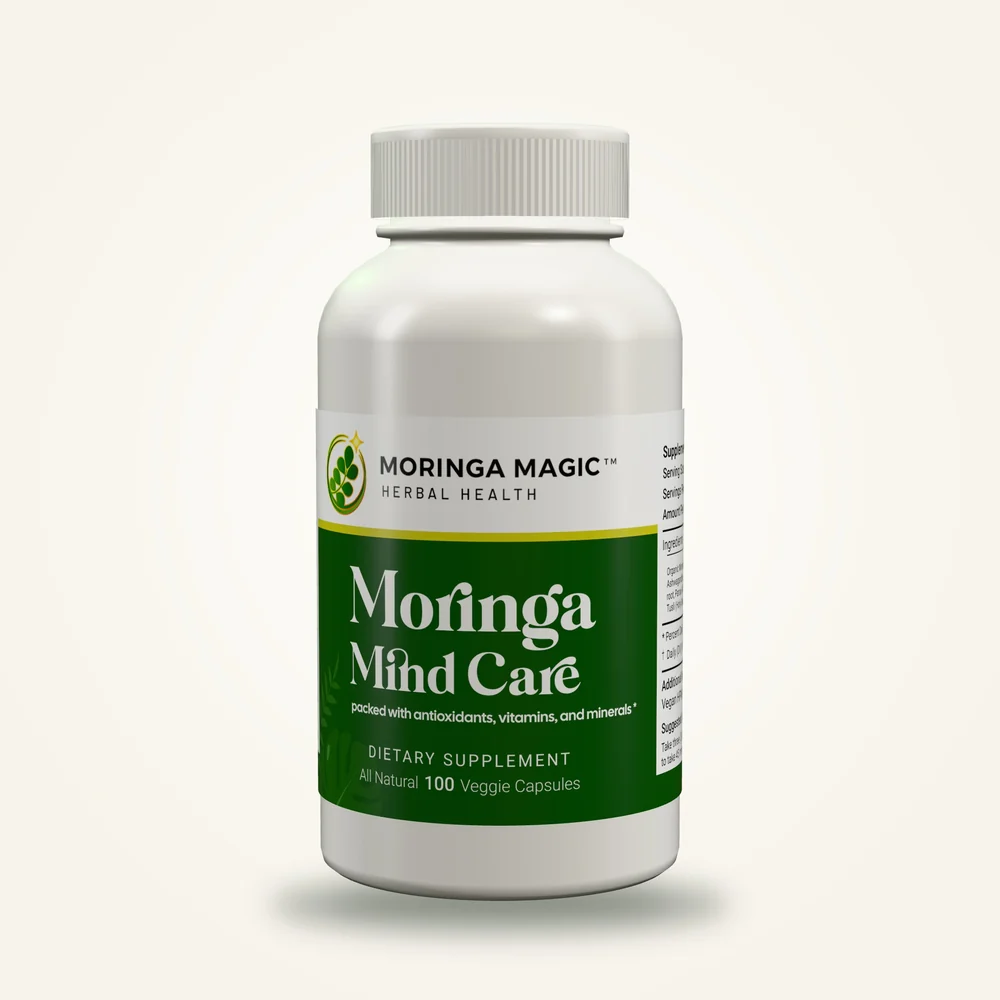 Moringa Mind Care capsule bottle mockup