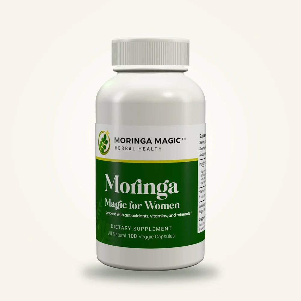 Moringa Magic for Women capsule bottle mockup
