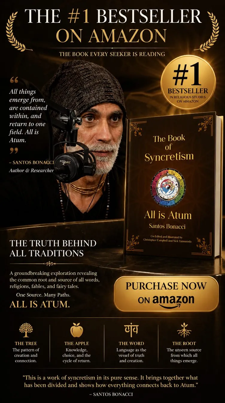 The Book of Syncretism story promo: #1 bestseller on Amazon, with Santos Bonacci and the book